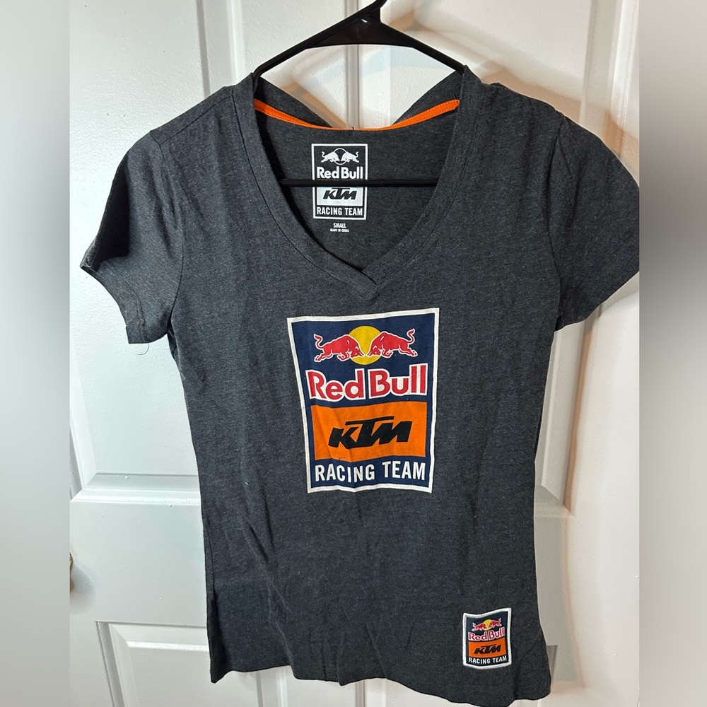 Red Bull KTM Racing Team Dark Grey Woman’s V-Neck Shirt Size Small